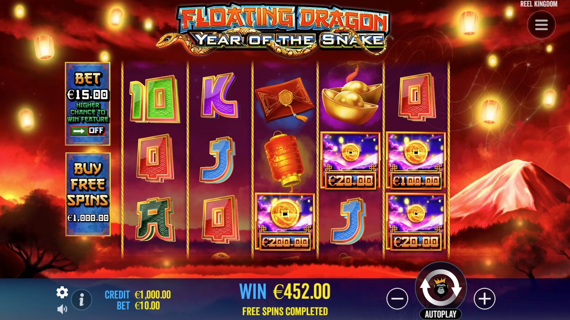 Floating Dragon - Year of the Snake - screenshot with slot description 2